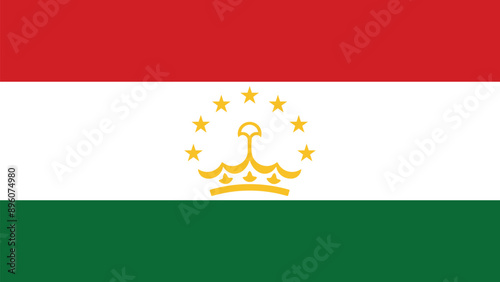 Official vector flag of Tajikistan. Illustration eps10.