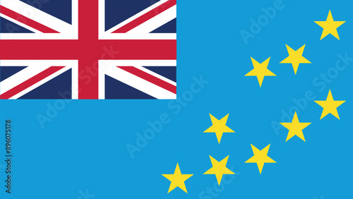 Official vector flag of Tuvalu. Illustration eps10.