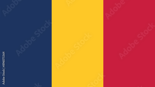 Official vector flag of Chad. Illustration eps10.