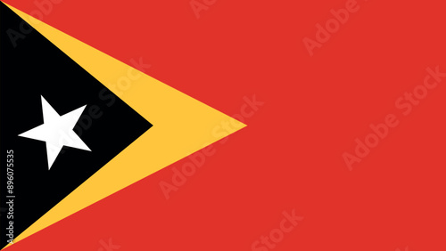 Official vector flag of East Timor. Illustration eps10. Timor-Leste