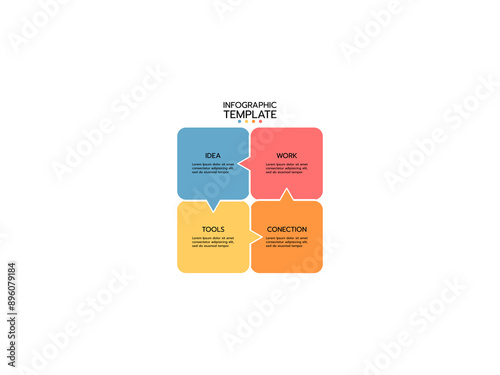 Circle infographic template, Concept cycle with 4 steps or options, process chart.