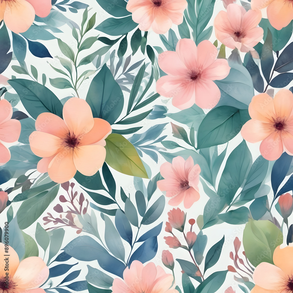 Flower watercolor pastel pattern Flower watercolor pastel pattern
