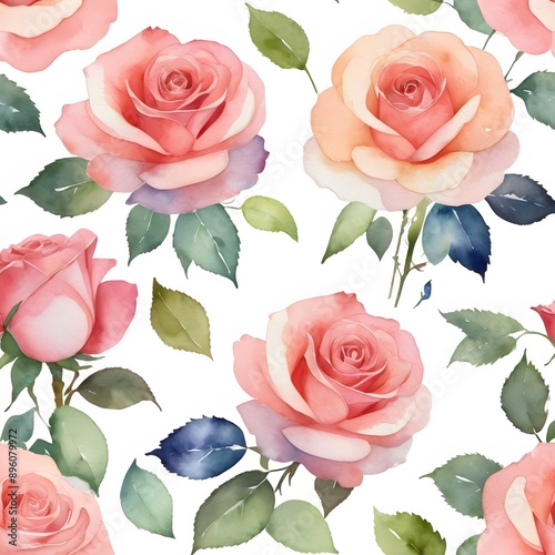 Flower watercolor pastel  pattern