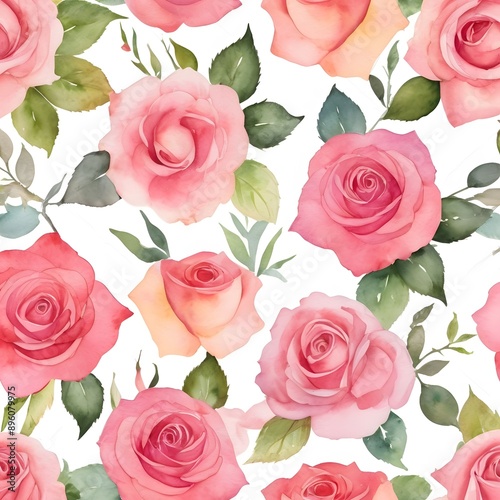 Flower watercolor pastel pattern