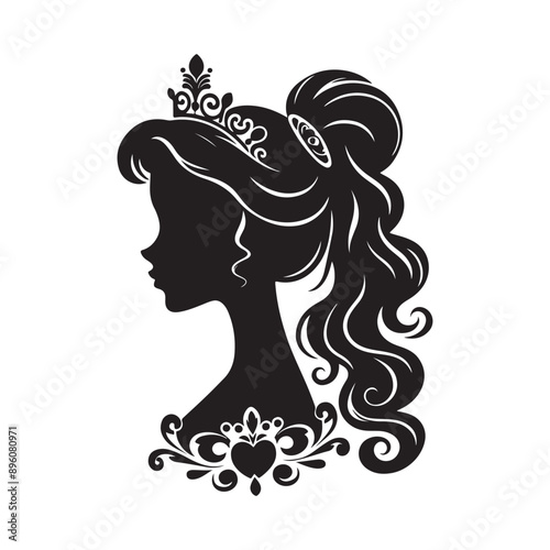 Princess profile vector