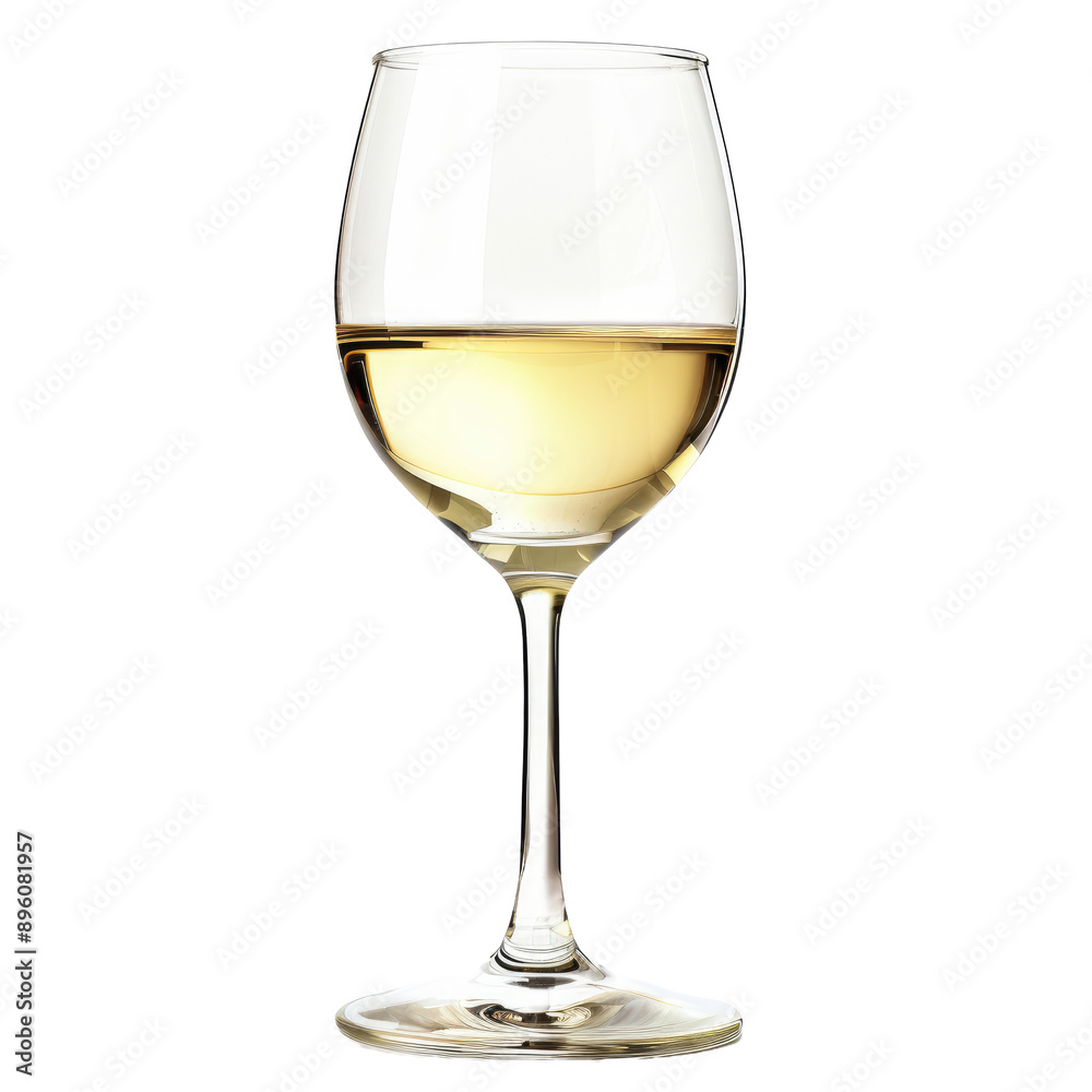Elegant white wine glass Isolated on white background Elegant white wine glass Isolated on white background