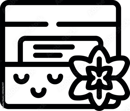 Online flower shop website with flower icon for buying flowers online