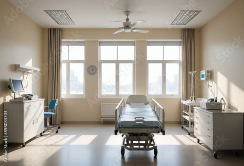  Peaceful hospital room bathed in sunlight 