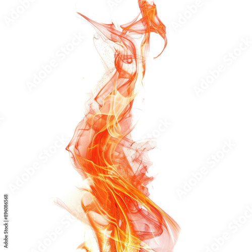 Fire flame on white background