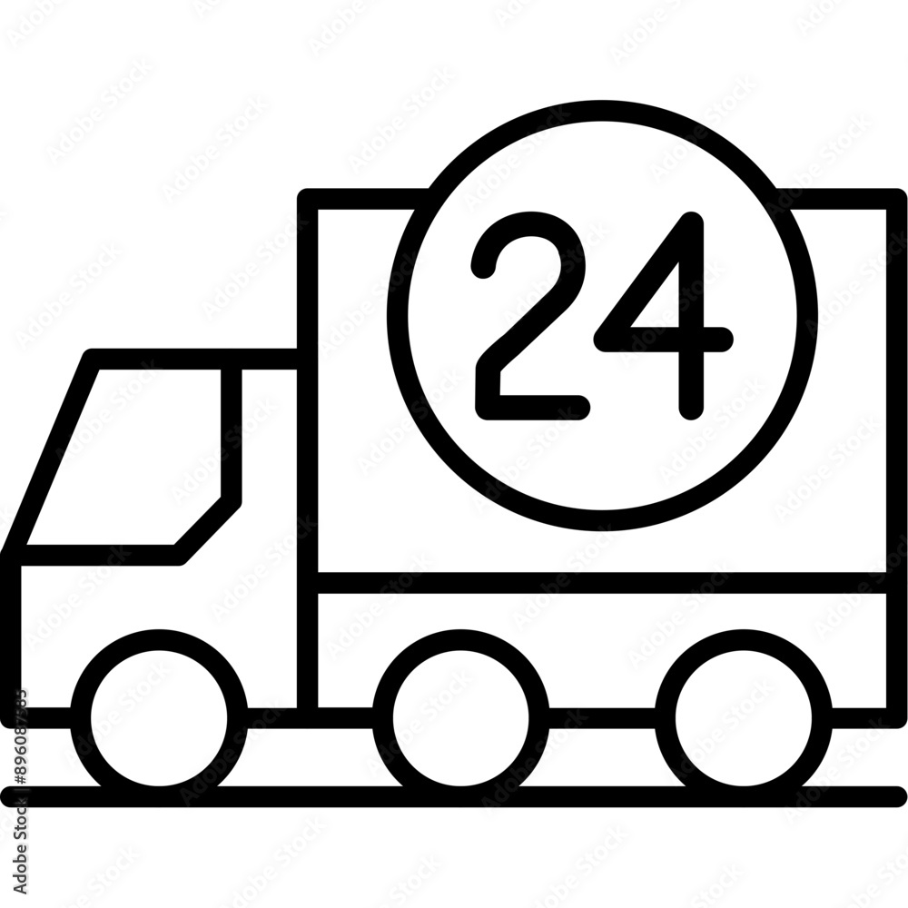 24 Hours Delivery Icon 24 Hours Delivery Icon