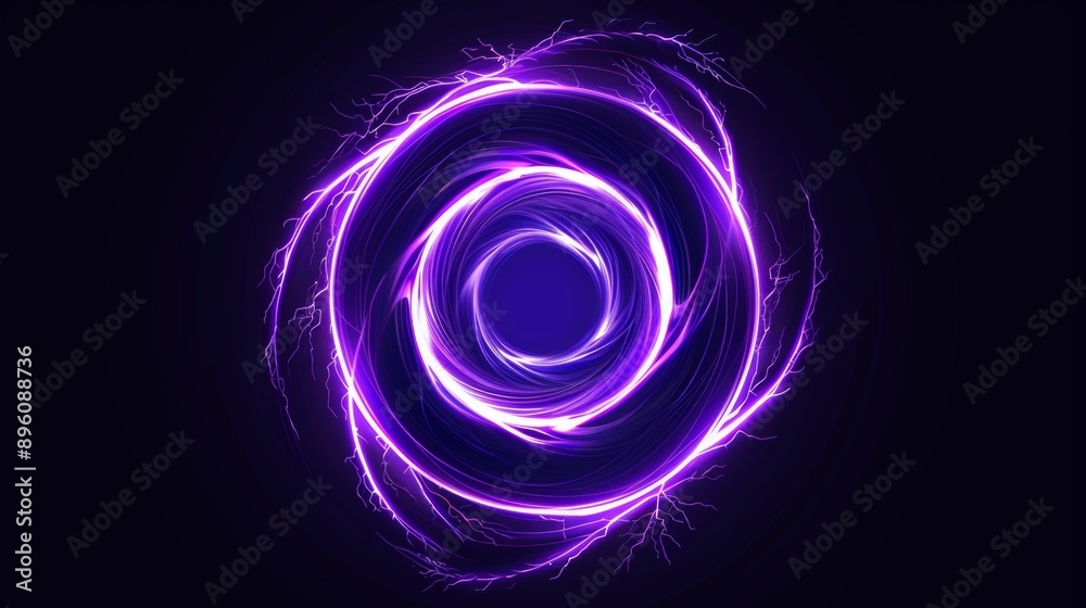 Naklejka premium A purple circle with purple streaks and a purple background