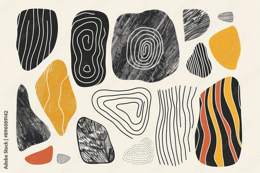 Various geometric forms, different sizes and shapes, illustration Various geometric forms, different sizes and shapes, illustration