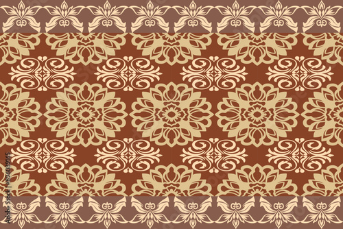 Brown Native American  pattern design for background or wallpaper and clothing 