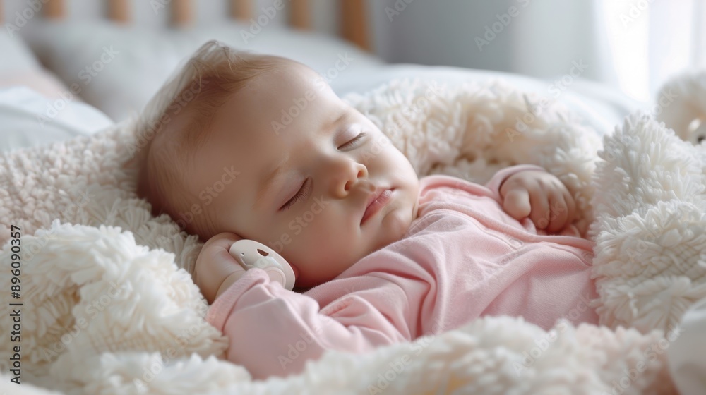 The baby sleeping peacefully The baby sleeping peacefully