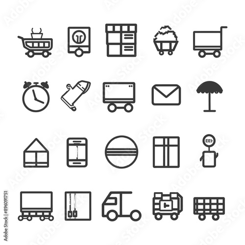 minimalist line art icon free shipping collection set logo symbol