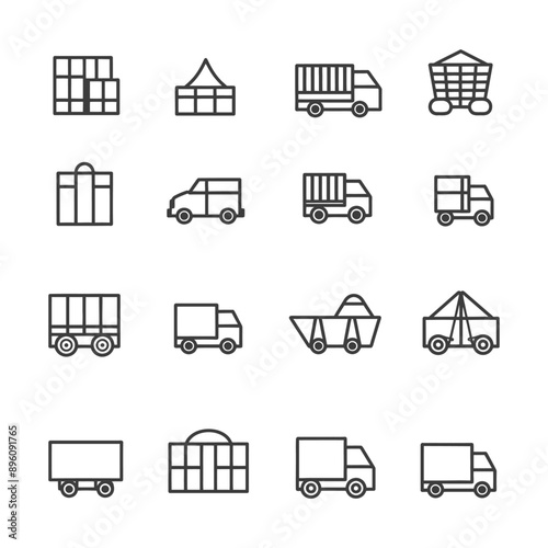 minimalist line art icon free shipping collection set logo symbol