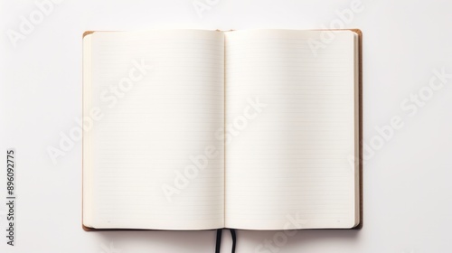 A notebook open to a blank page, inviting the viewer to fill it with their own thoughts and ideas.