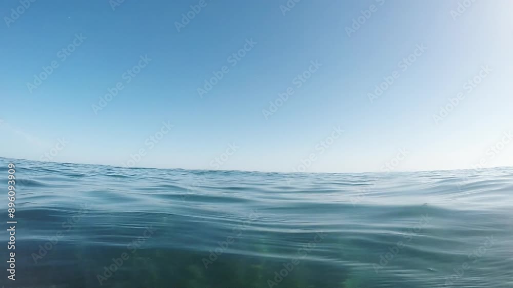 Blue sea waves a summer day. Slow Motion HD