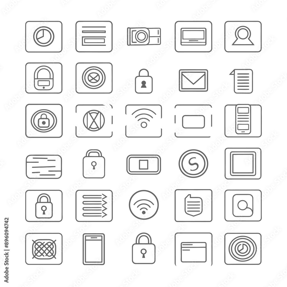minimalist line art icon login collection set logo symbol minimalist line art icon login collection set logo symbol