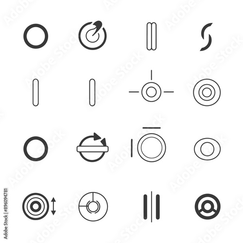 minimalist line art icon magnetic collection set logo symbol