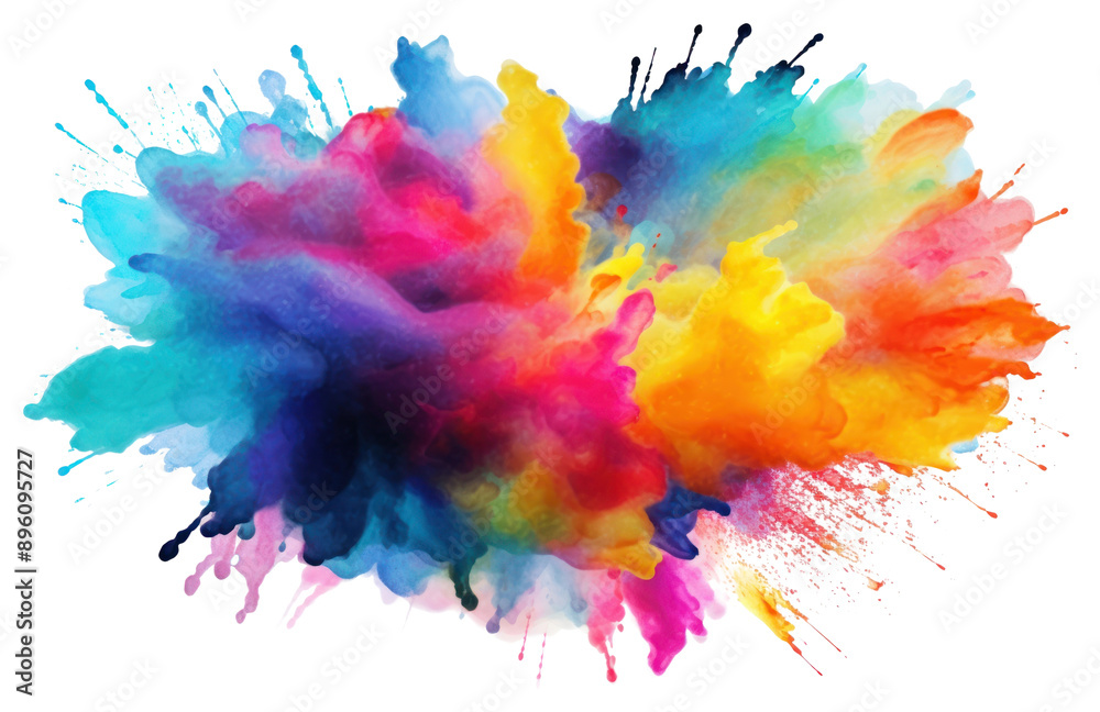 PNG  Vibrant colorful abstract paint splash