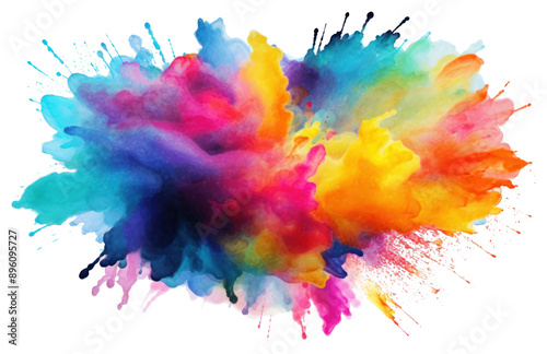PNG  Vibrant colorful abstract paint splash