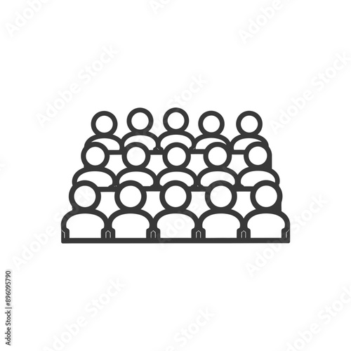 minimalist line art icon audience logo symbol