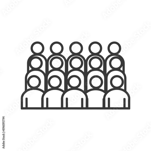 minimalist line art icon audience logo symbol