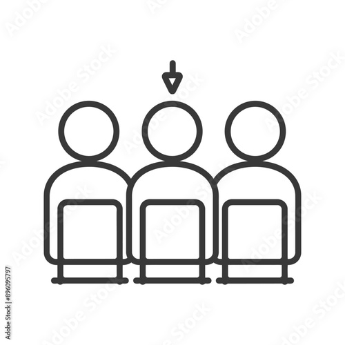 minimalist line art icon audience logo symbol