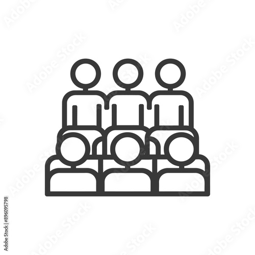 minimalist line art icon audience logo symbol