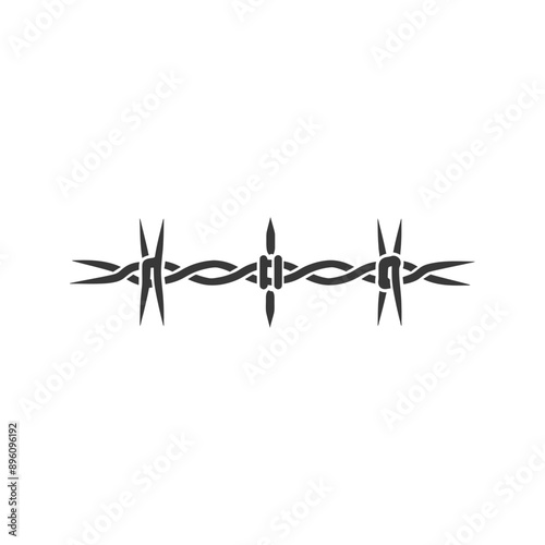minimalist line art icon barbed wire logo symbol