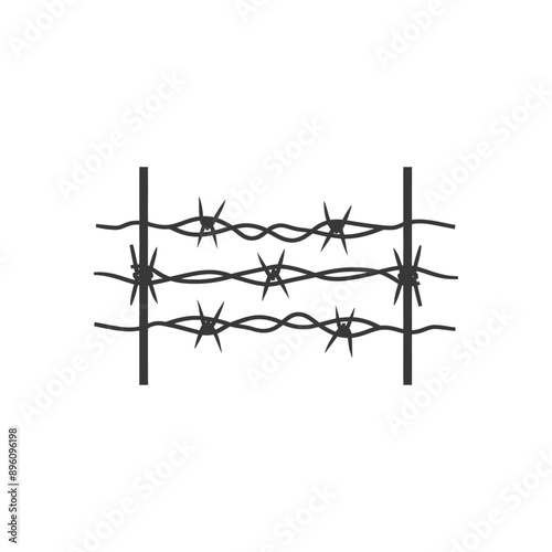 minimalist line art icon barbed wire logo symbol