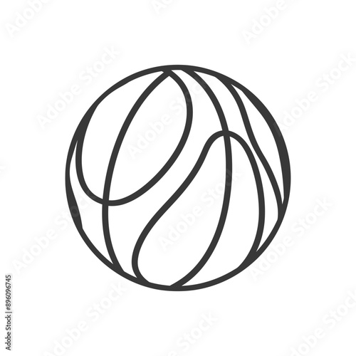minimalist line art icon basketball ball logo symbol