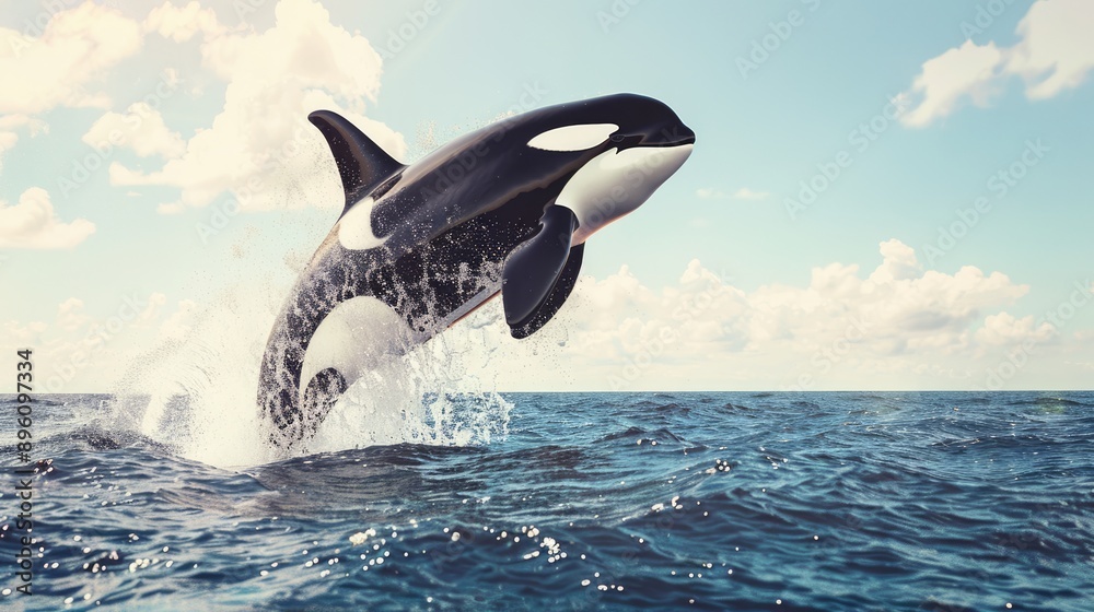 Fototapeta premium Killer Whale Leaping from the Ocean