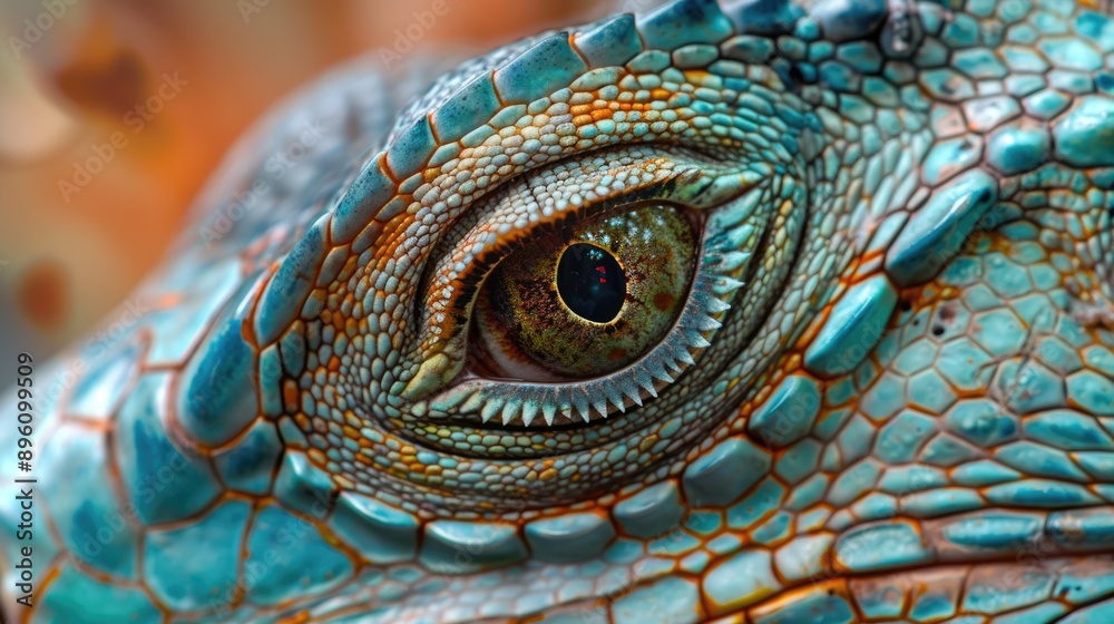 Fototapeta premium Close-Up of an Iguana's Eye