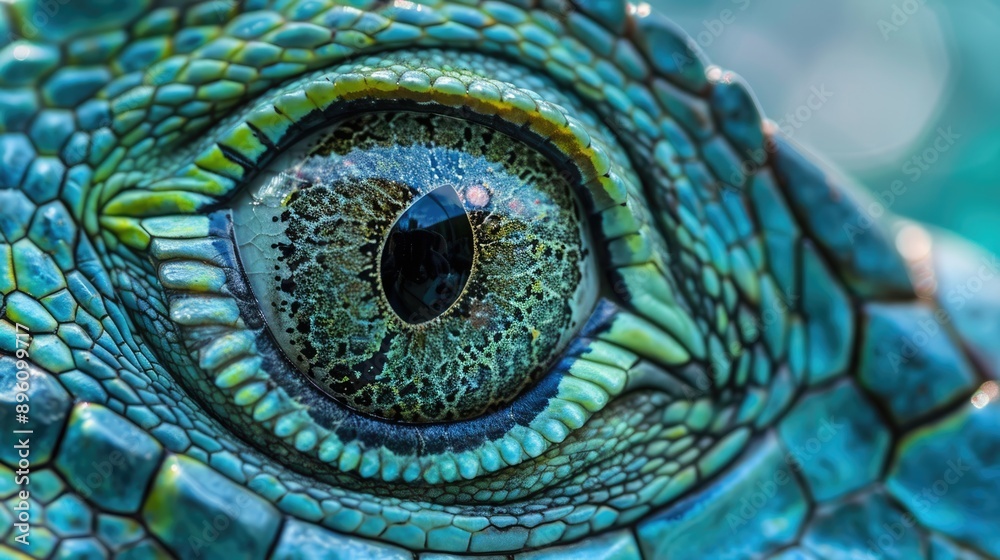 Obraz premium Close-Up of an Iguana's Eye