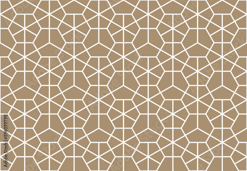 The geometric pattern with lines. Seamless vector background. White and beige texture. Graphic modern pattern. Simple lattice graphic design