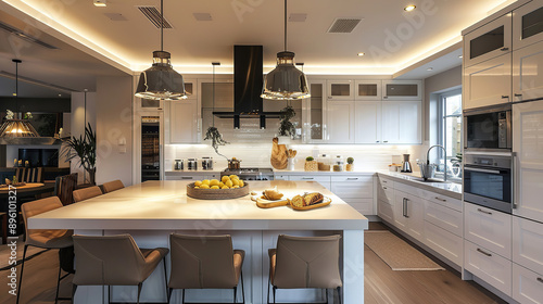 a premium kitchen environment with pleasant dramatic lighting,