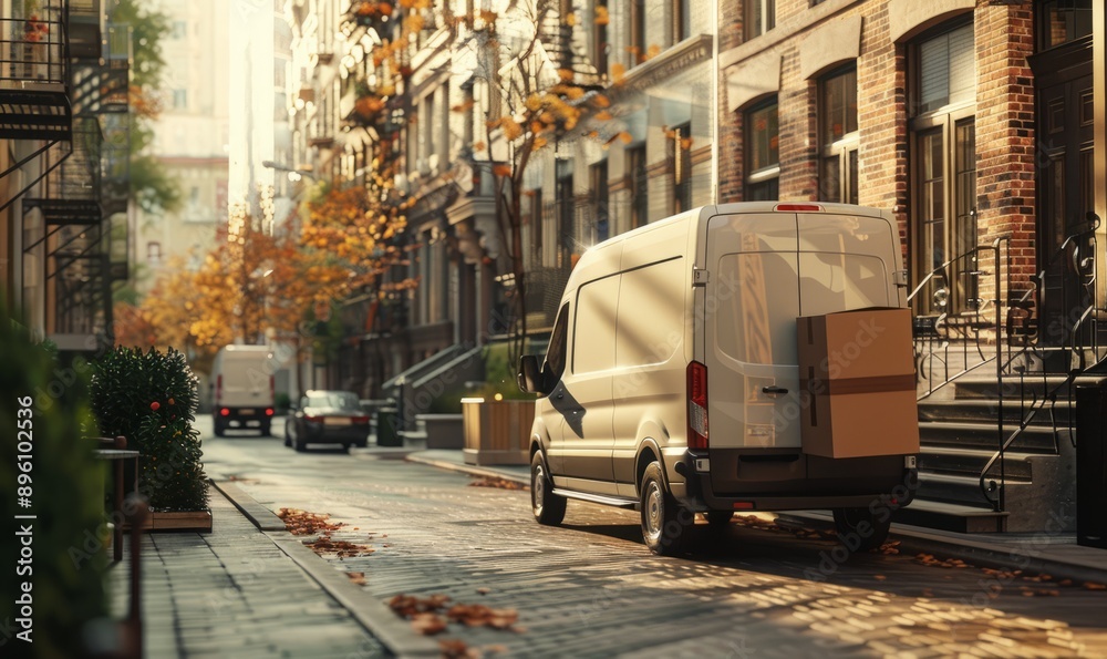 Fototapeta Timely and secure delivery services to homes and offices, offering peace of mind with every package