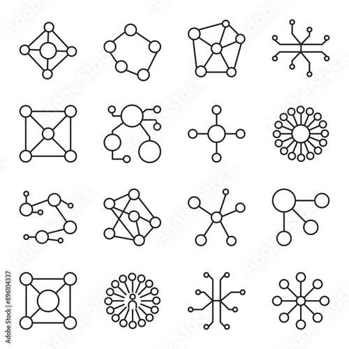 Editable vector pack of connection line icons. Trendy stroke signs for website, apps and UI. Premium set of connection thin line icons