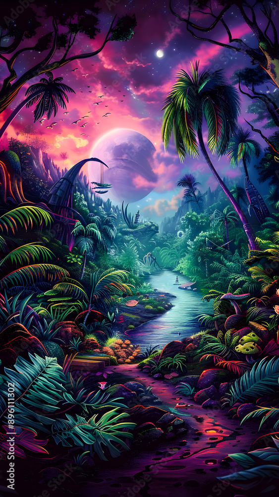tropical island with palm trees tropical island with palm trees