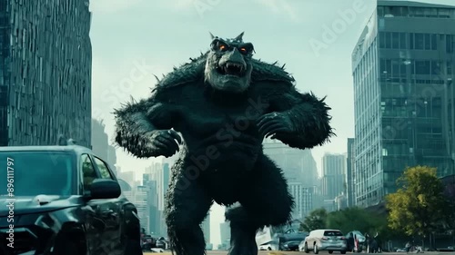 Giant monster in the city