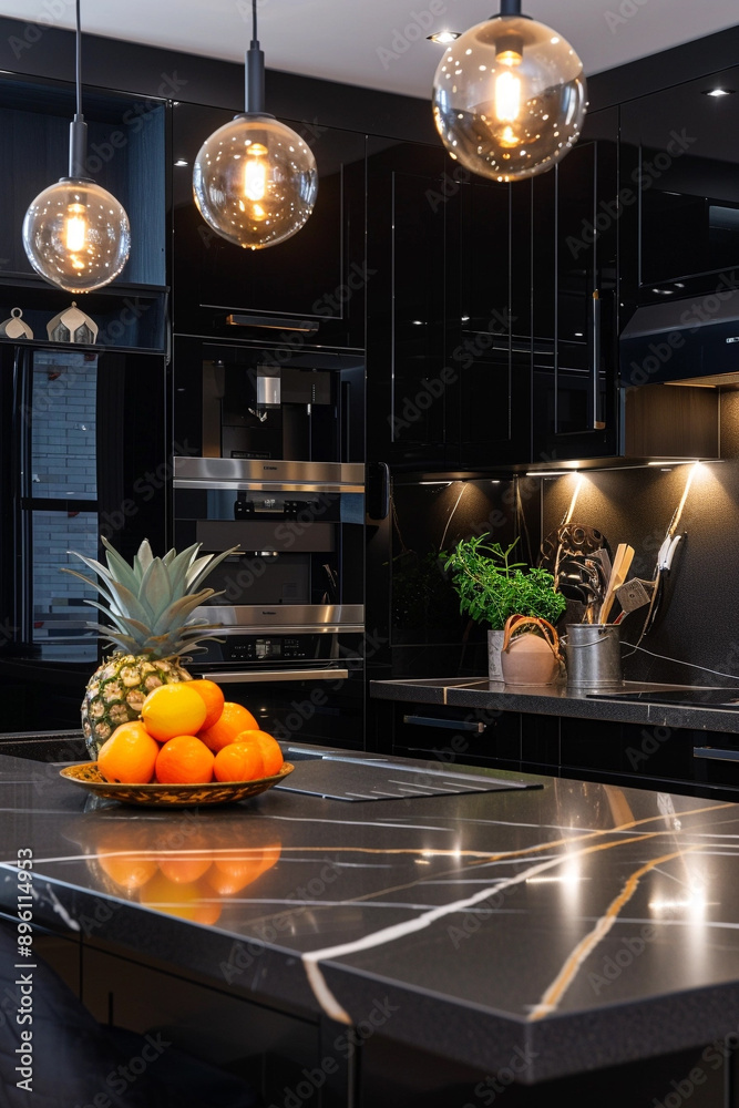 Image of a modern and luxurious kitchen in the interior of a home Image of a modern and luxurious kitchen in the interior of a home