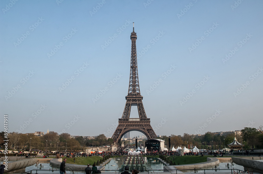 Naklejka premium Paris city Olympics 2024, get to know and take a tour of the capital city of France.