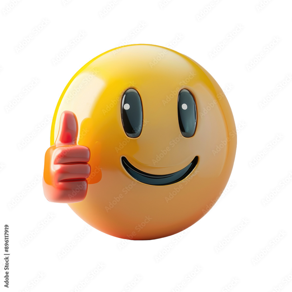 Icon 3d emoji like social media on white background Icon 3d emoji like social media on white background