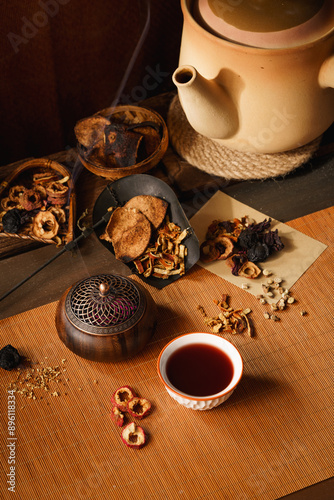 Chinese health drink sour plum soup and raw materials