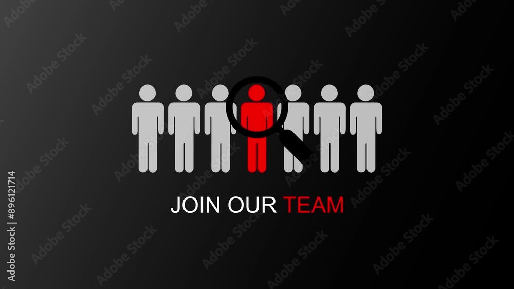 We are hiring to join our team. Text animation on the black background transparent. Animated suitable for the open vacancy video in social media, and your vlog. 4K. We are hiring to join our team. Text animation on the black background transparent. Animated suitable for the open vacancy video in social media, and your vlog. 4K.