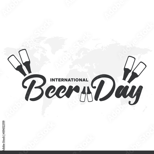 international beer day, beer day editable social media template, international beer day stock illustration, vector illustration.
