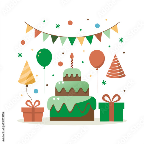 birthday cake color vector