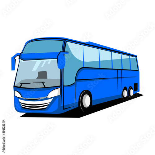 vector design blue tour bus transport icon isolated on white background